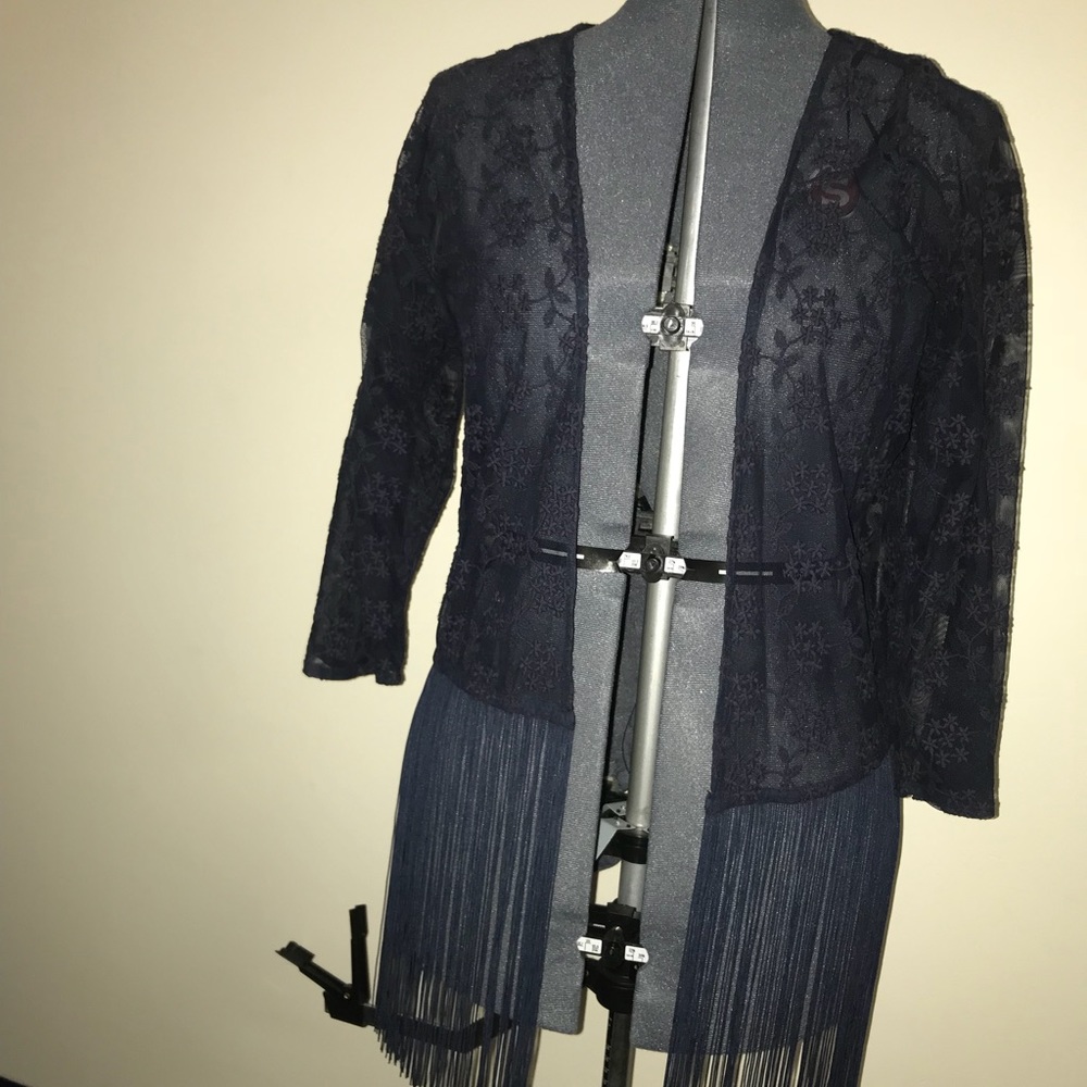 Fringe sheer jacket